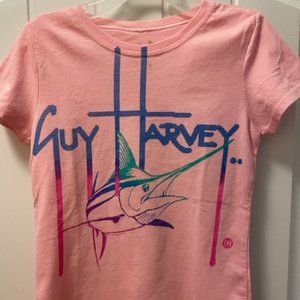 Guy Harvey Girls Short Sleeve Pink Marlin Shirt - Girls Size M(7/8) - Never Worn